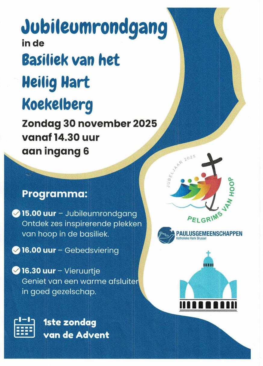 Jubileumrondgang in de Basiliek - flyer p.1 © Johan Dobbelaere