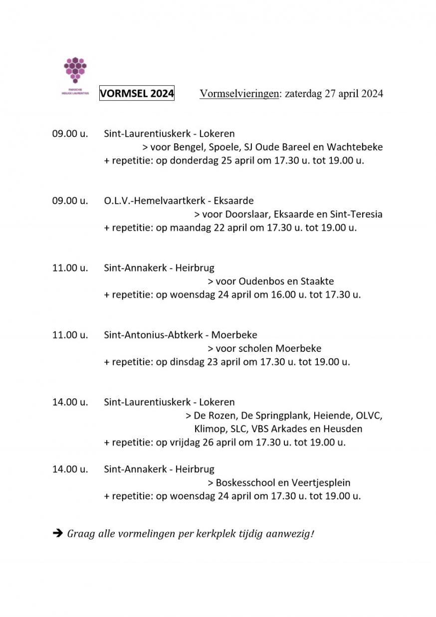 Vormselvieringen 2024 