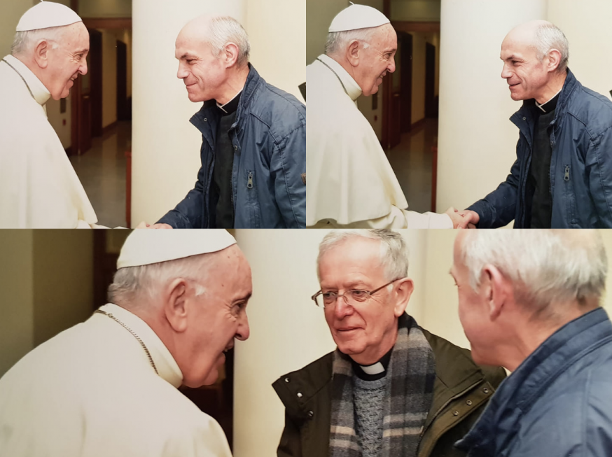 Leo De Weerdt en Guido Van Hoye bij de paus. © rr