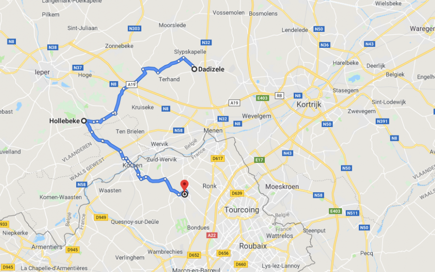 De drie bedevaartsplaatsen liggen op 15 kilometer van elkaar. © Google Maps De drie bedevaartsplaatsen liggen op 15 kilometer van elkaar. © Google Maps