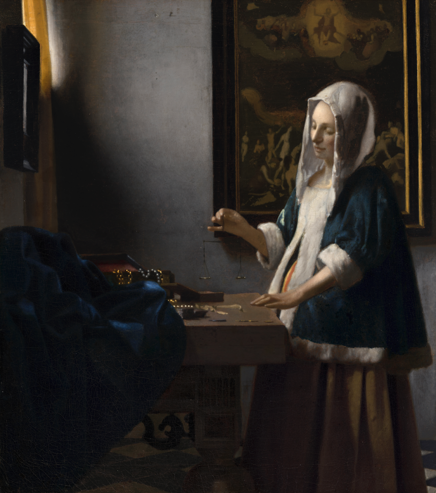 ‘Vrouw met weegschaal’, Johannes Vermeer © National Museum of Art, Washington, Widener Collection