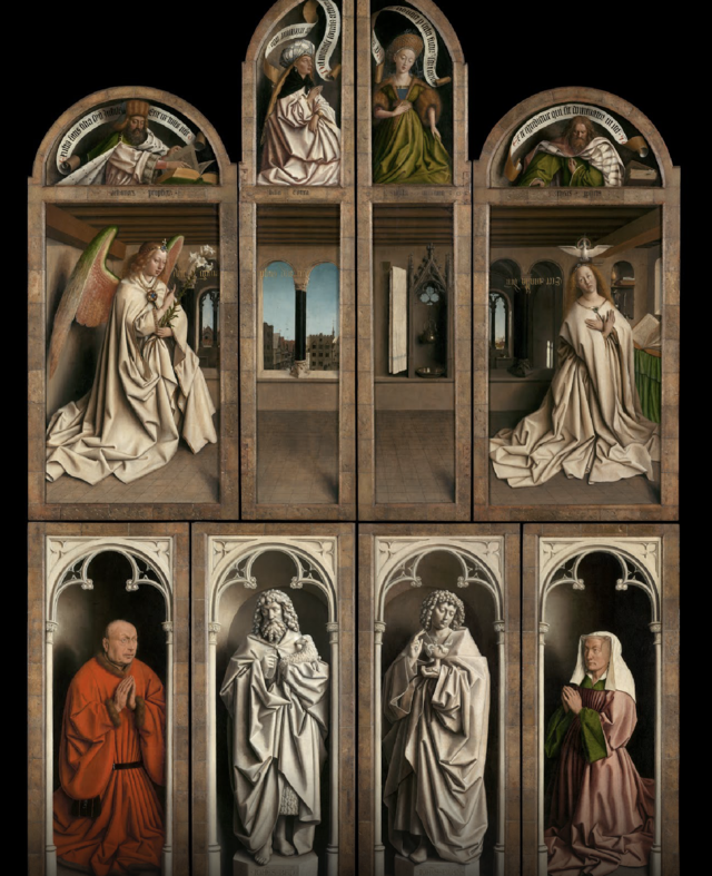  Het Lam Gods (1432), gesloten, na restauratie, door Hubert en Jan Van Eyck ©  Lukas - Art in Flanders