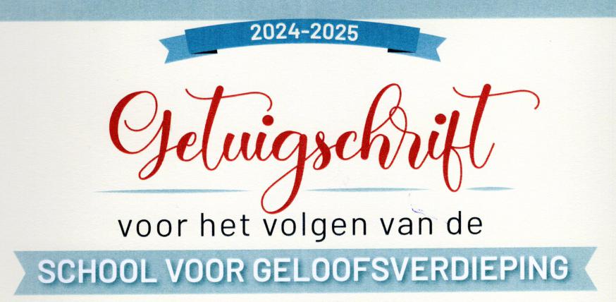 Getuigschrift School voor Geloofsverdieping 