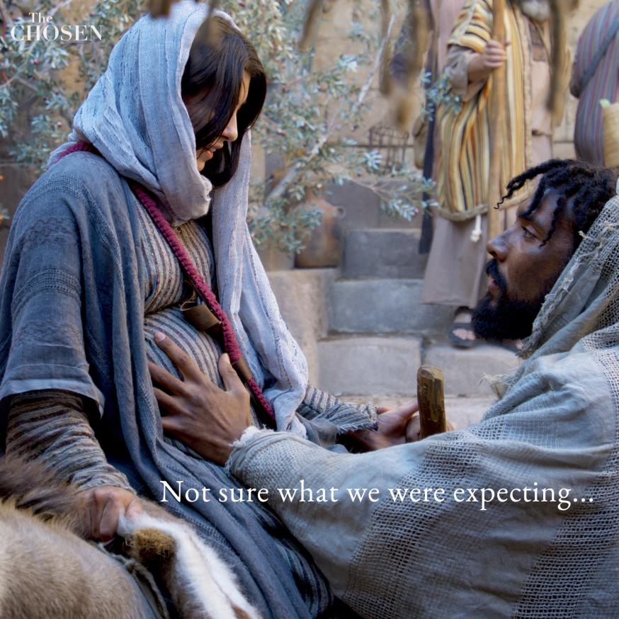 Jozef, samen met de zwangere Maria, in 'The Chosen': "Niet zeker wat we verwachtten..." © The Chosen