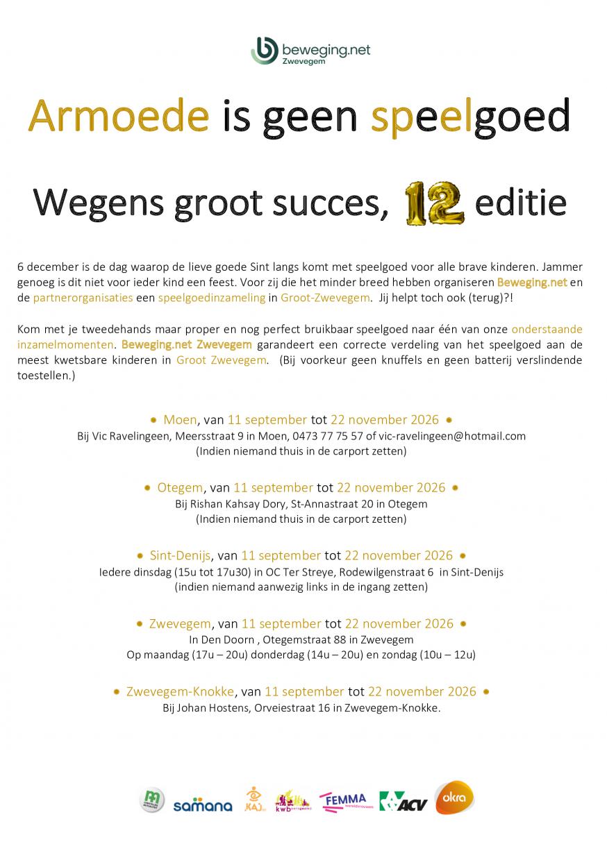 Armoede is geen speelgoed 