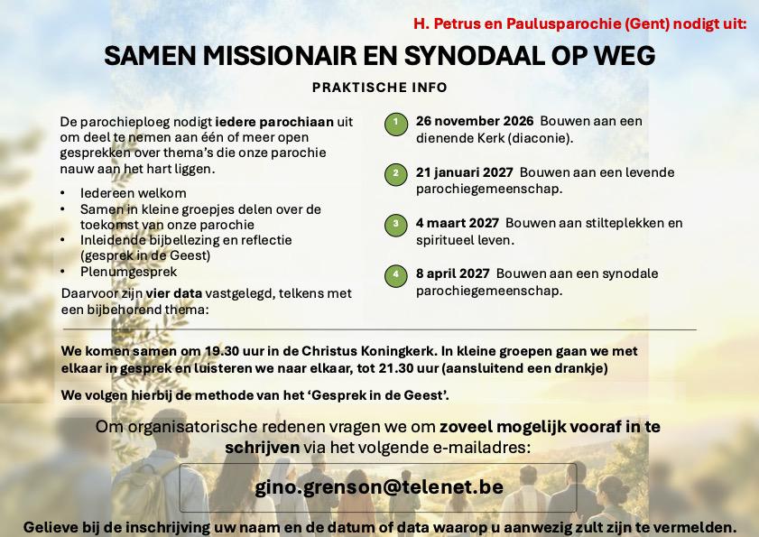 SAMEN MISSIONAIR EN SYNODAAL OP WEG © © Peter Engelbert
