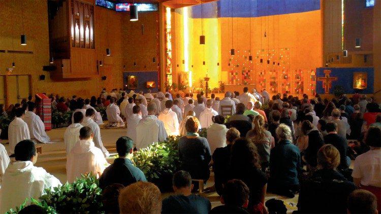 Gebed met de broeders van Taizé © Vatican Media