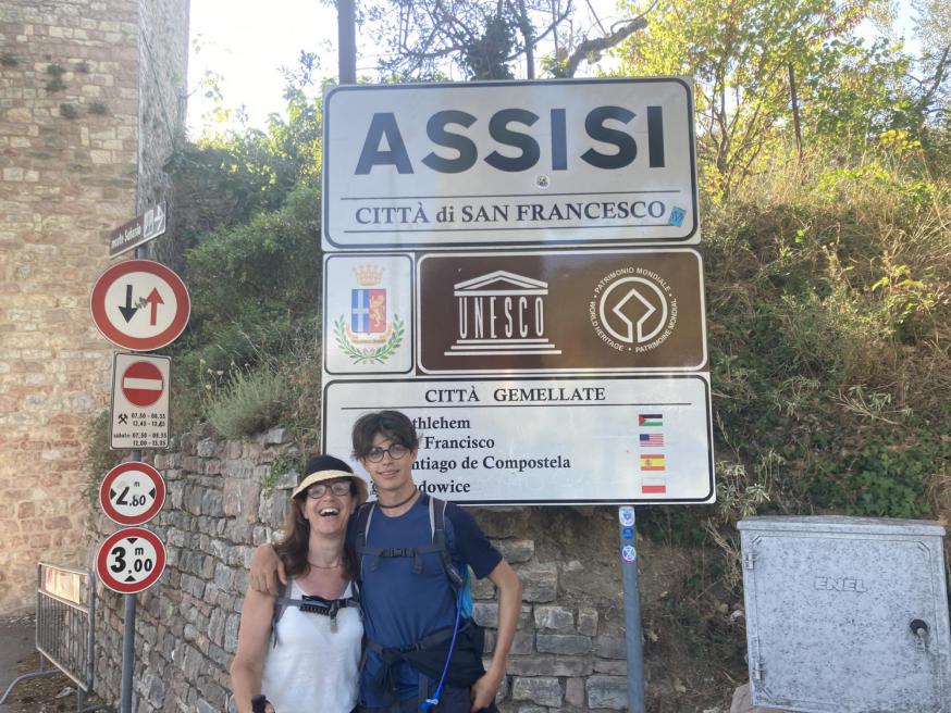 Veerle en Dries bij aankomst in Assisi © Veerle Foulon (TAU)