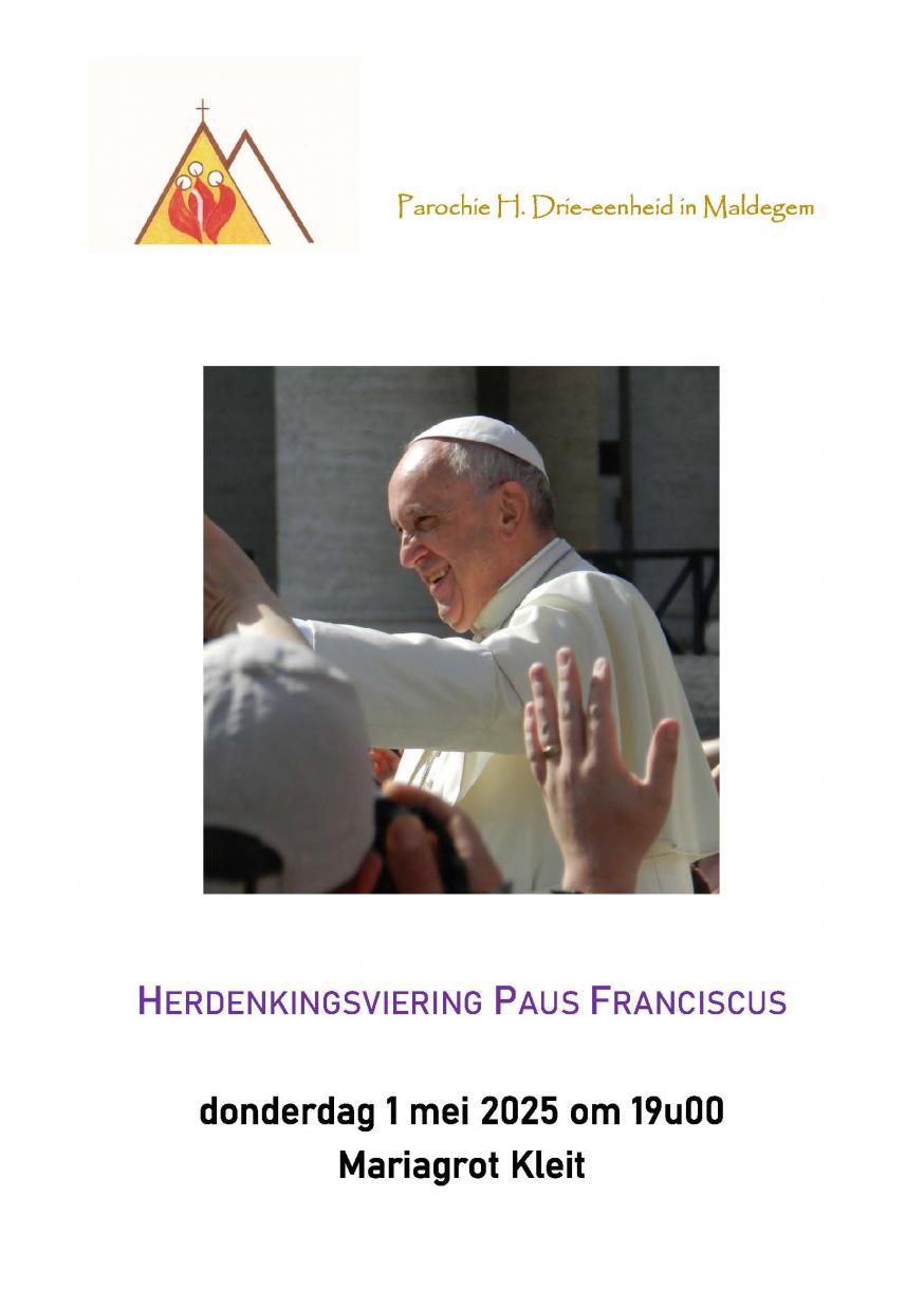 Uitnodiging herdenkingsviering Paus Franciscus © Parochie H. Drie-eenheid