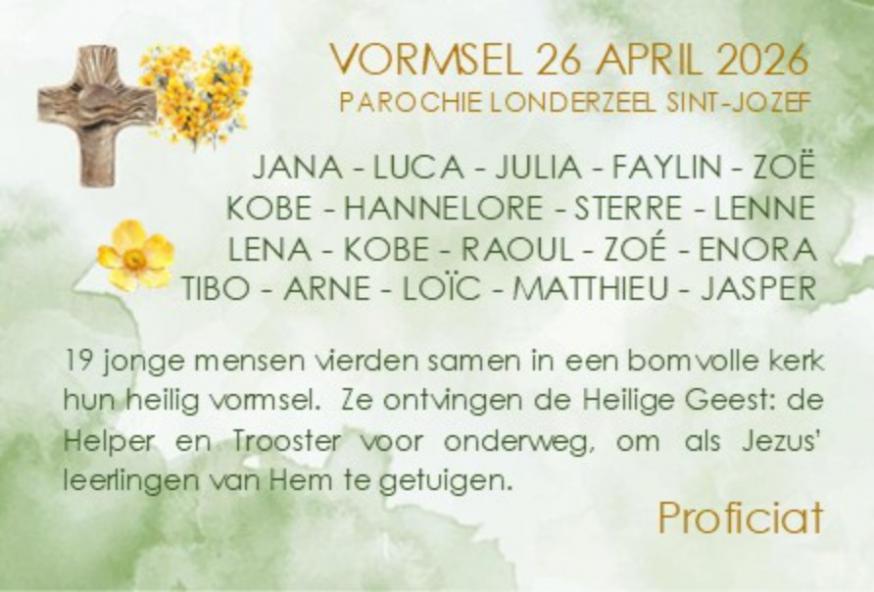 Vormsel 26/04/2026 