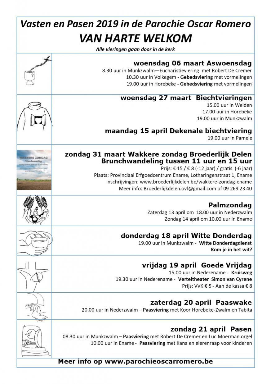 Vasten en Pasen 2019 