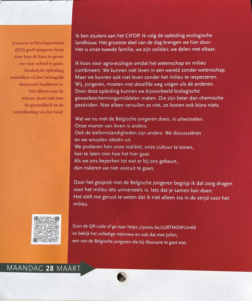 Vastenkalender maandag 28 maart 2022 © Broederlijk Delen