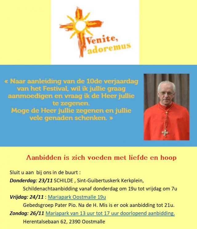 Welkom eucharistische aanbidding 