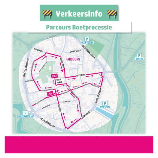 Parcours Boetprocessie © Stad Veurne
