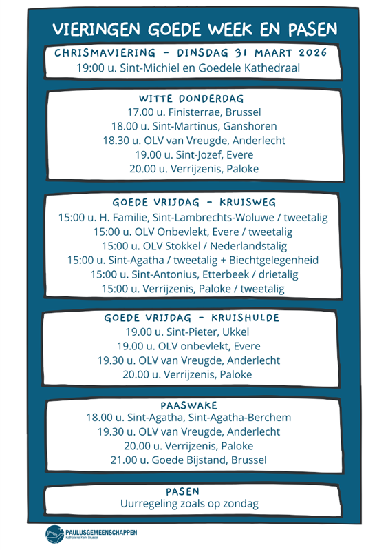 Vieringen van de Goede Week in de Paulusgemeenschappen © Paulusgemeenschappen Brussel