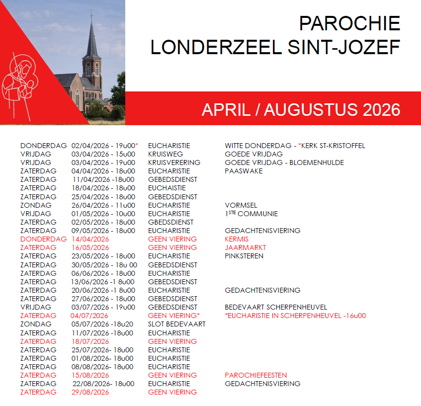 Vieringen voorjaar 2026 