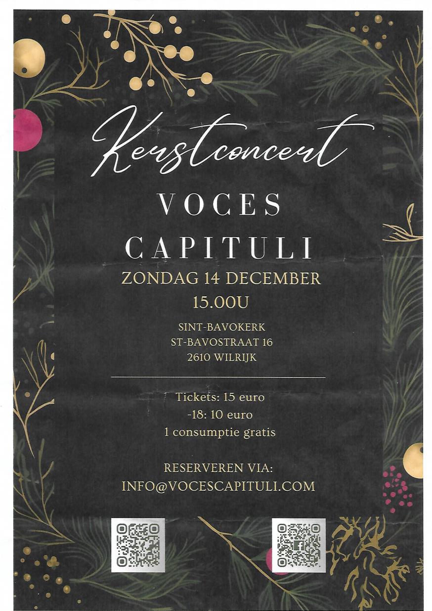 Affiche kerstconcert Voces Capituli 