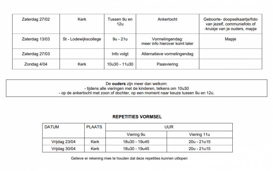 Vormselcatechese Sint-Anna Heirbrug 2020 2021 Jaarplanning II 