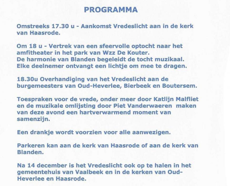 Vredeslicht © Past. zone Oase