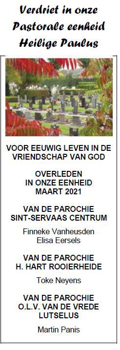 Vreugde en verdriet maart 2021 