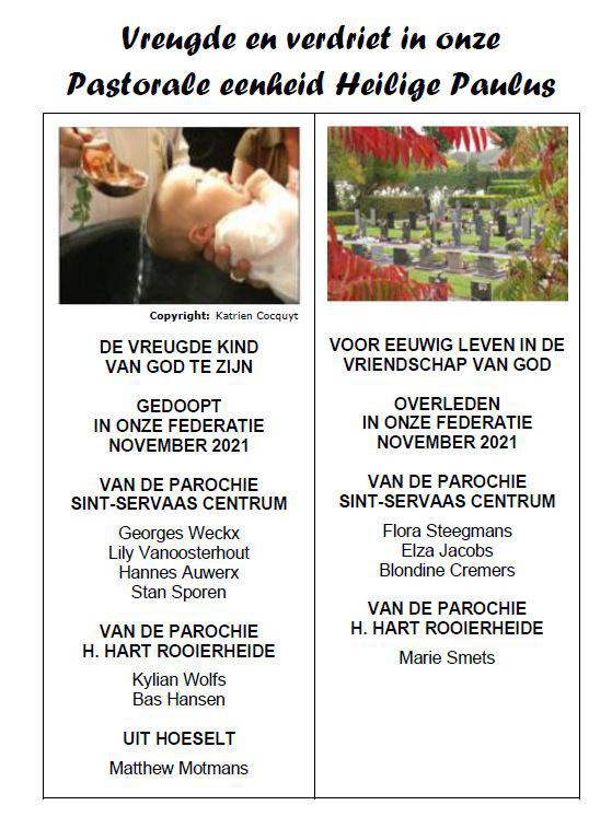 Vreugde en verdriet november 2021 