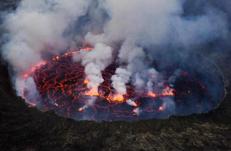 Vulkaan Nyiragongo in Goma 