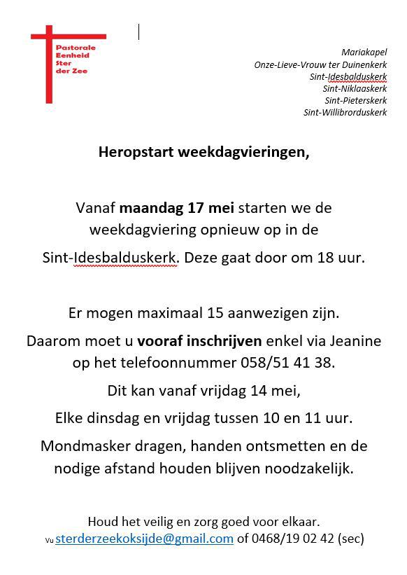 Weekdagvieringen St Idesbald 