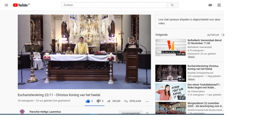Viering op Youtube 