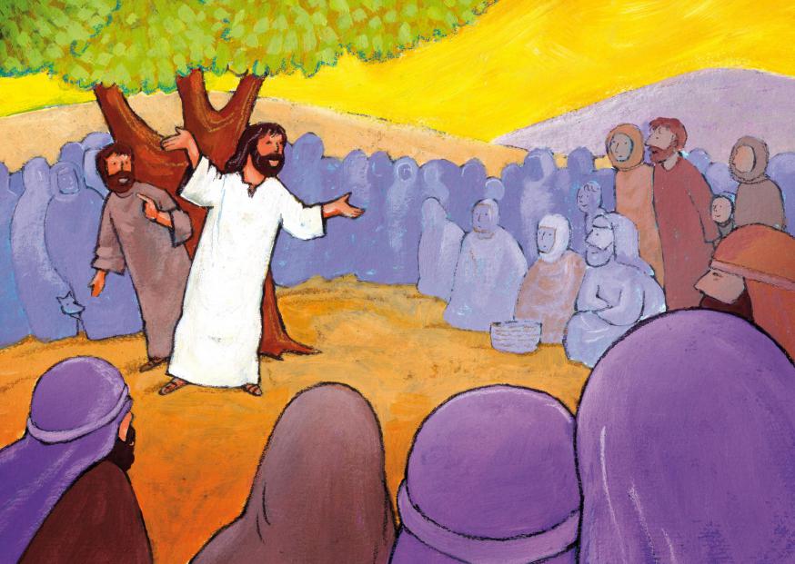 Jezus leert bidden. 
