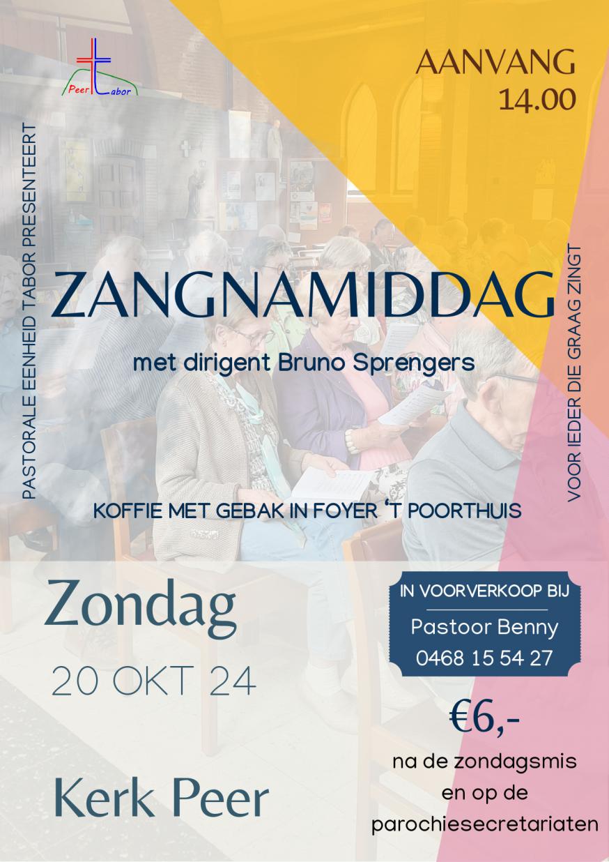 Zangnamiddag op 20 oktober in Peer 