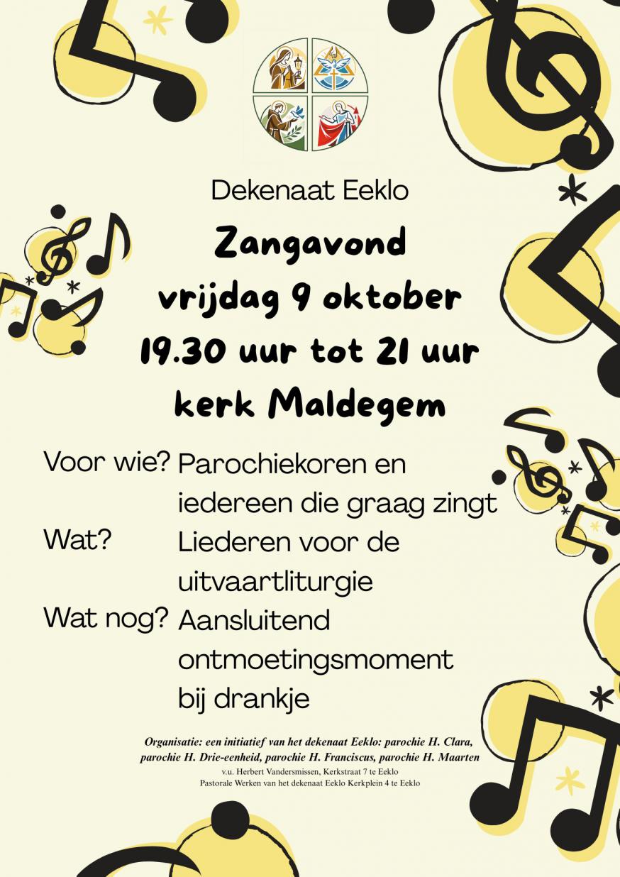 zangavond 9 oktober 2026 © dekenaat Eeklo