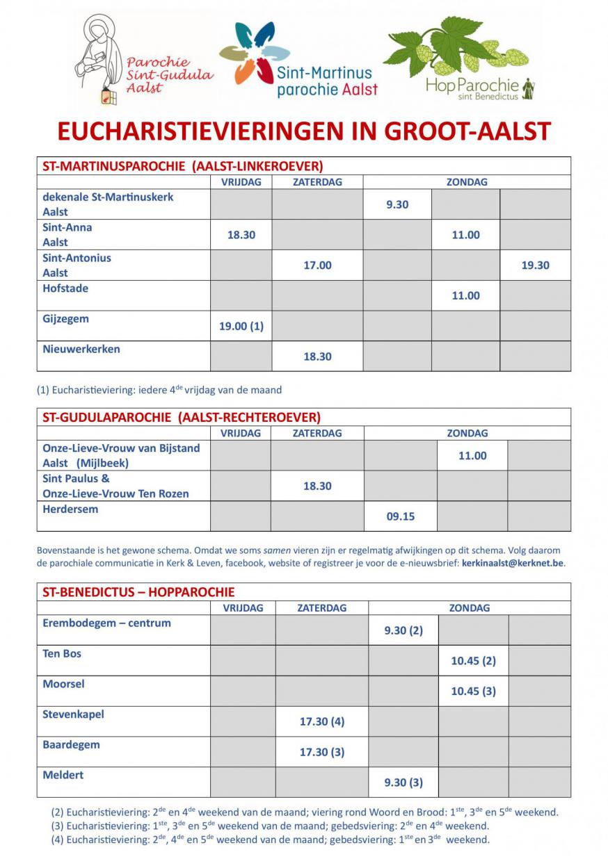 Weekendvieringen in groot-Aalst 