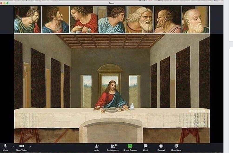 Leonardo da Vinci, Het Laatste Avondmaal (1495-1498), edit: Til Kolare (2020) © St Pixels op Facebook (https://www.facebook.com/stpixels/photos/a.10150175882319543/10157776087134543)