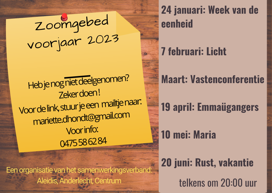 Zoomgebed voorjaar 2023 
