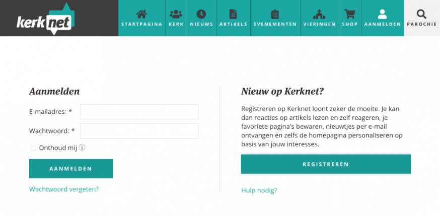 Aanmelden op Kerknet Aanmelden op Kerknet