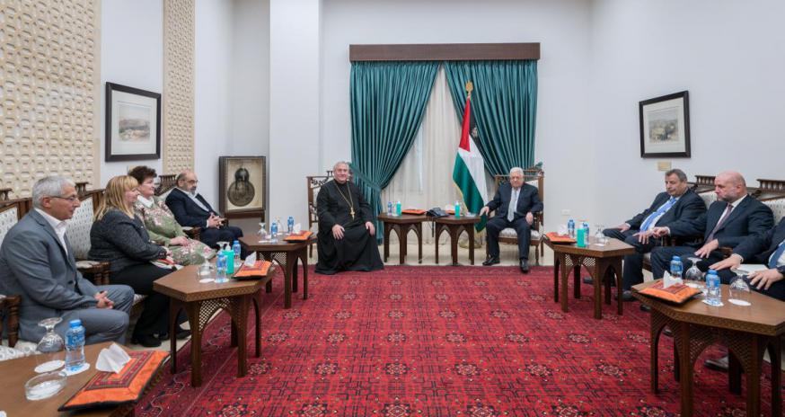 WCC-secretaris Sauca ontmoet de Palestijnse president Abbas © Albin Hillert/WCC