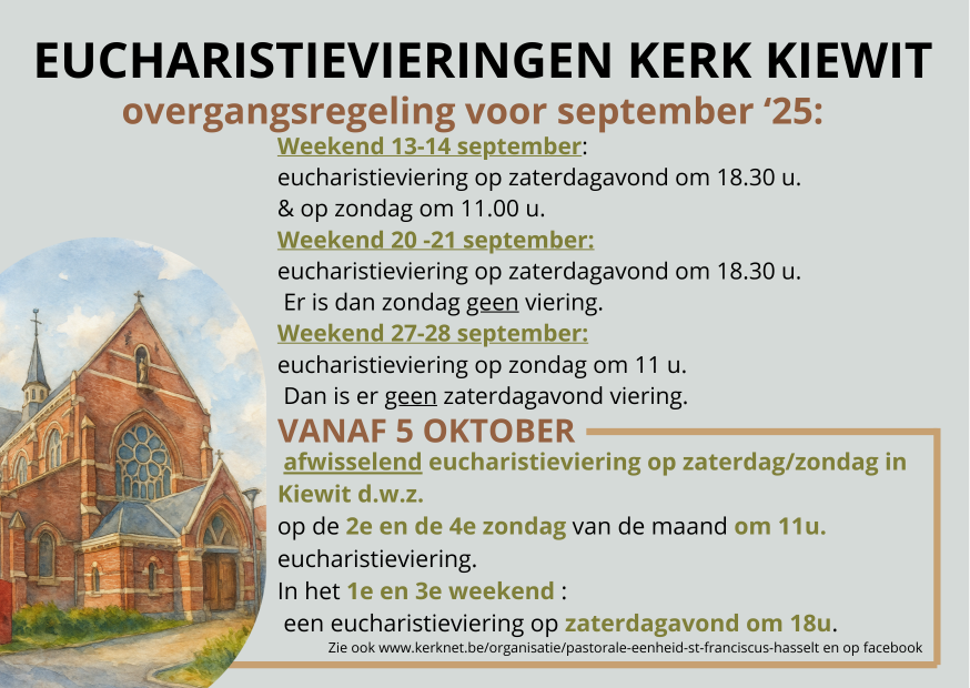 Eucharistievieringen Kerk Kiewit 