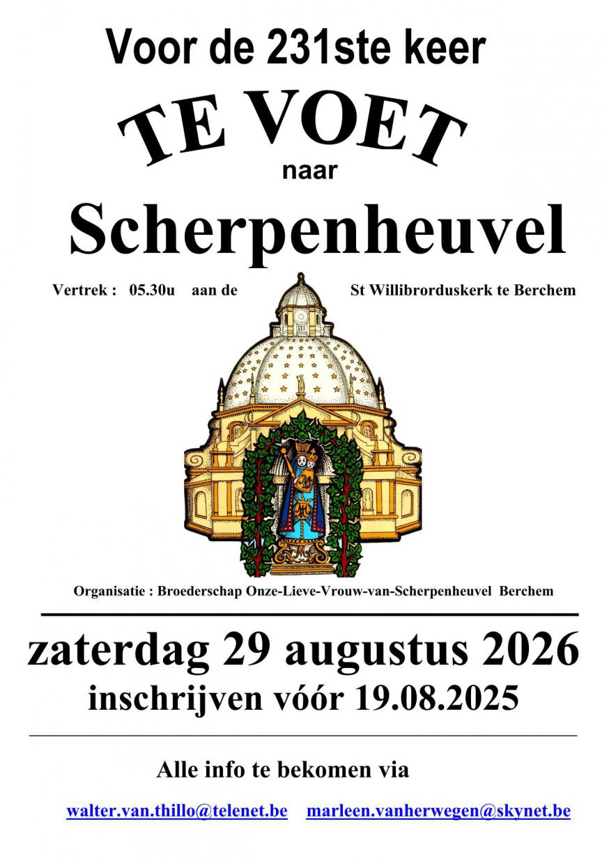 Te voet naar SCherpenheuvel 29/08/2026 