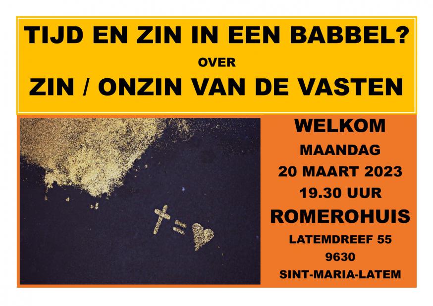 Affiche zin/onzin vasten 