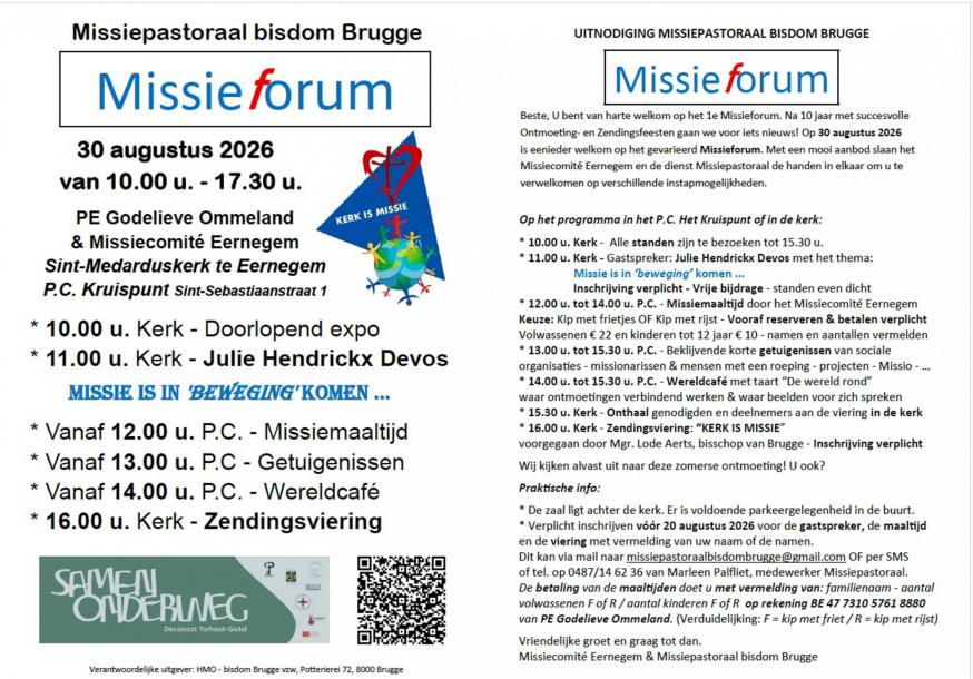 Flyer Missieforum © Missiepastoraal