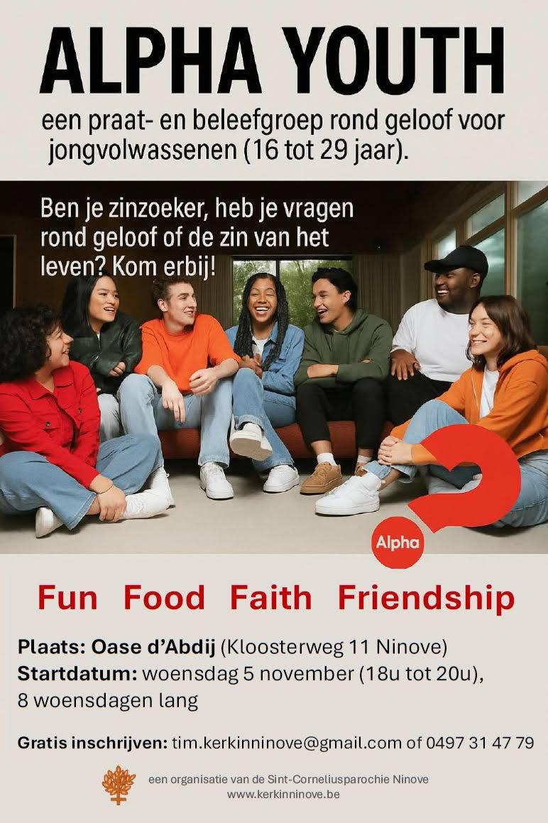 Alpha Youth - een aanbod voor jonge zinzoekers - Sint-Corneliusparochie Ninove 2025 © Tim Van Nieuwenhove