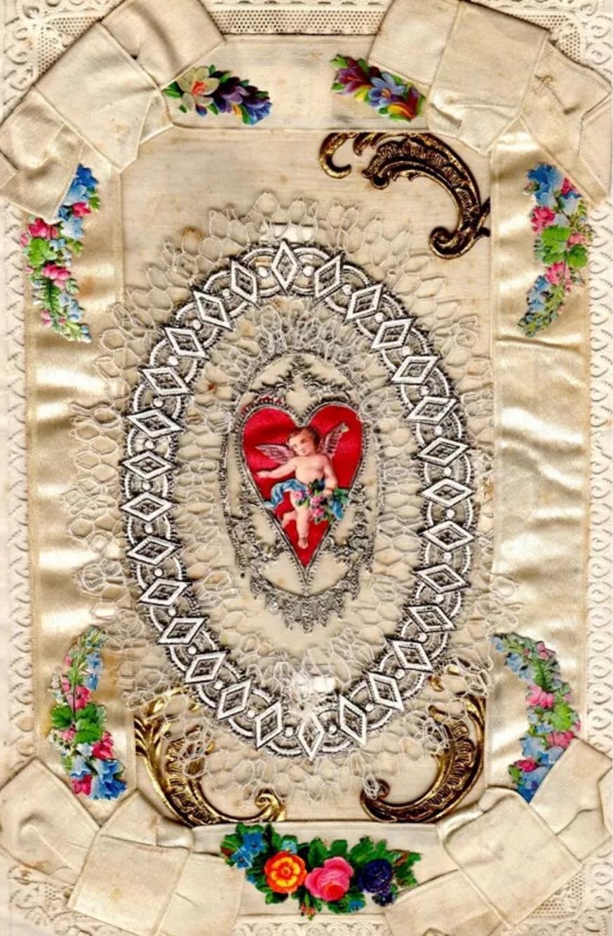 Antieke Victoriaanse Valentijnskaart (begin 19de eeuw). 