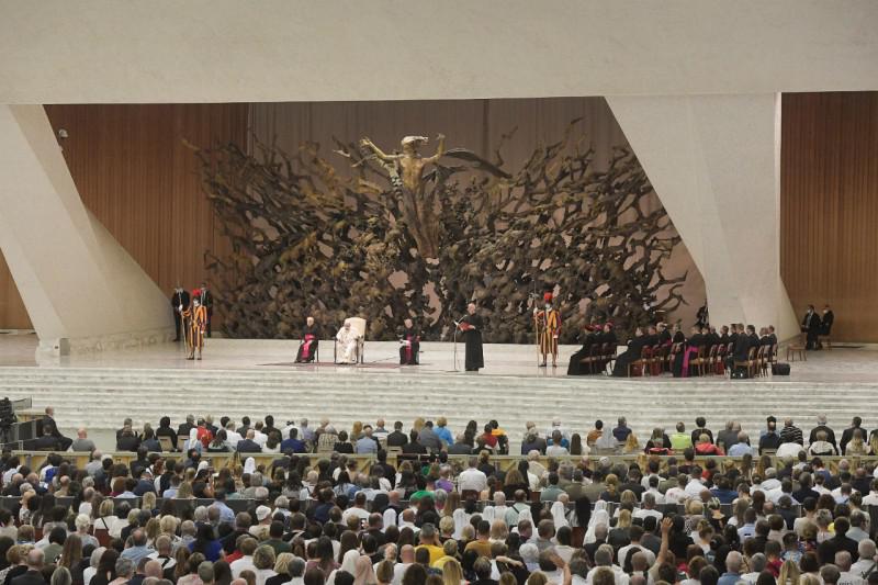 De delegatie van Zuid-Franse bisschoppen woonde woensdag ook de audiëntie bij © Vatican Media