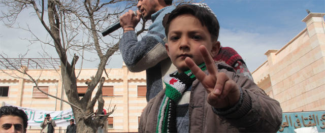 Demonstratie nabij Aleppo, maart 2013. Foto: Basma/Flickr.com (cc)