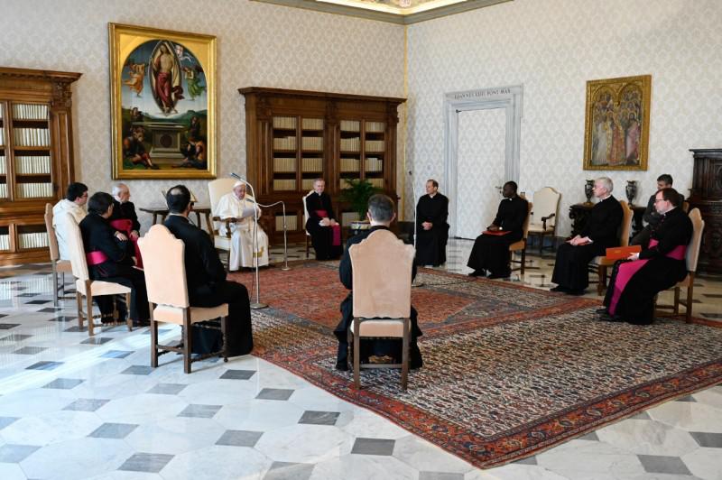 De audiëntie met de paus, in coronamodus © Vatican Media