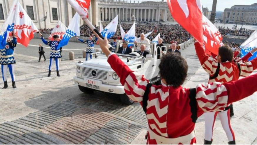 Paus Franciscus tijdens de algemene audiëntie van woensdag 22 maart 2023 © VaticanMedia