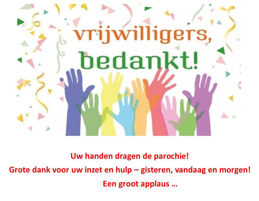 Bedankt vrijwilligers! 