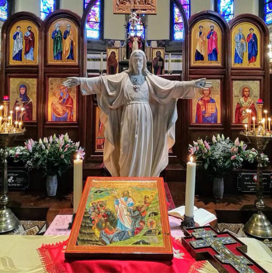 Beeld van heilig hart voor iconostase 