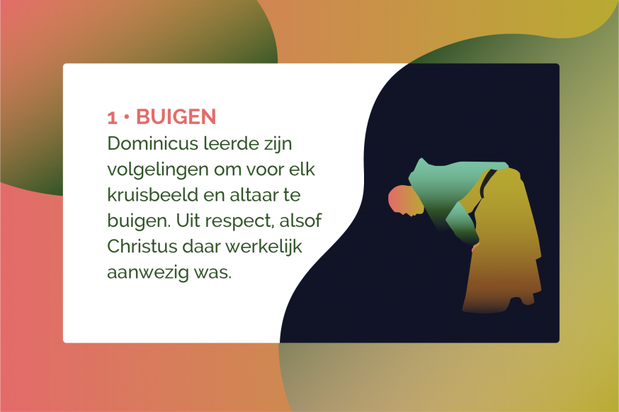 De negen manieren van bidden van Sint Dominicus ©  Illustratie: Sim D'Hertefelt