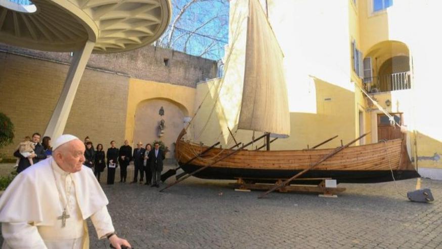 De bouw van de perfecte kopie van de boot uit de tijd van Jezus heeft twee jaar geduurd. © Vatican Media